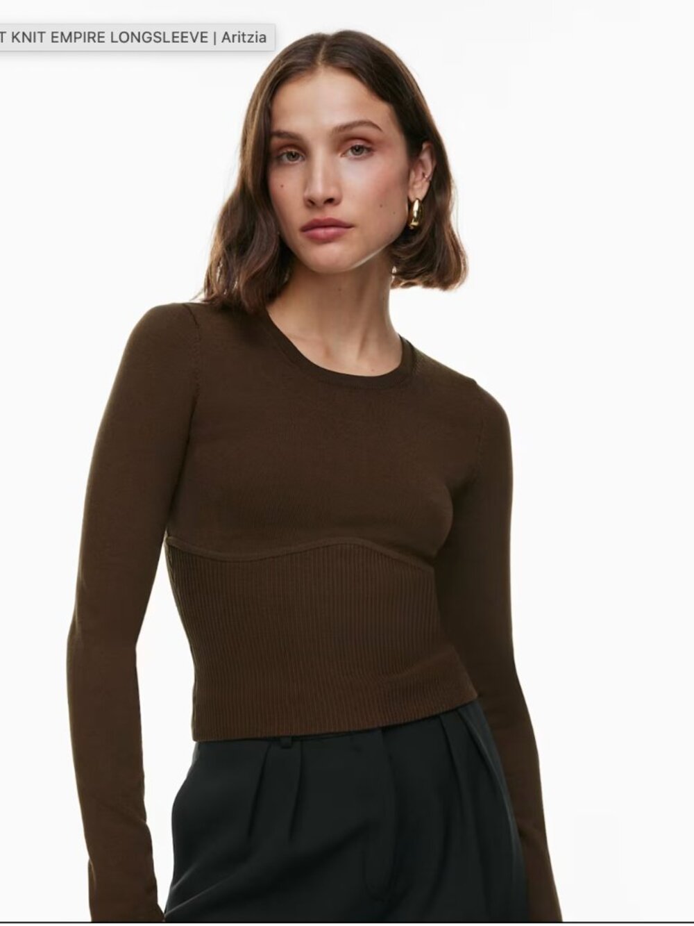 Babaton Aritzia Sculpt Knit Empire Longsleeve